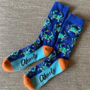 Aksel’s high socks w/ crabs!